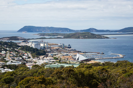 View to Albany Waterfront from Mt Melville Albany, Western Australiaの写真素材