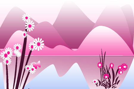 Pink mountainsのイラスト素材