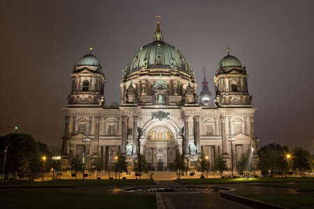 The Berliner Dom with the TV Tower in the background.  Berlin, Germany.の写真素材