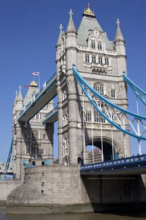 A side view of Tower Bridge in London.