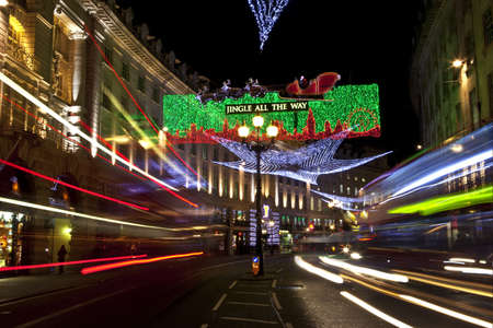 London Christmas Lights on Regents Streetのeditorial素材