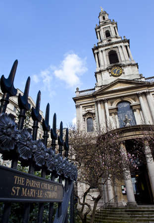 The famous baroque style St-Mary-Le-Strand in London.  Today it is the offical church of the Women's Royal Naval Service.の写真素材
