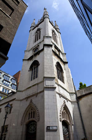 St  Dunstan-in-the-East church in London   Badly damaged during the blitz in World War 2, the ruins are now open as a public garden のeditorial素材