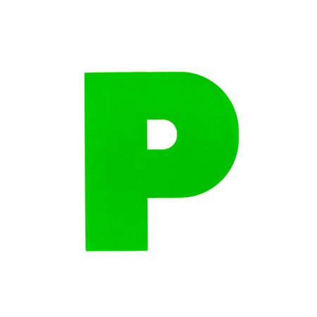 P Plate for a driver who has recently passed their driving exam.の写真素材