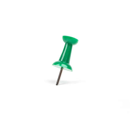 Green map pin on a white background.の写真素材