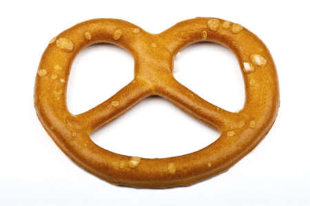 A Pretzel over a plain white background.の写真素材