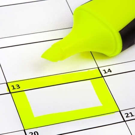 Date highlighted on a Calendar.の写真素材