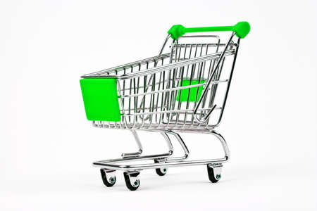 Shopping Trolley over a plain white background.の写真素材