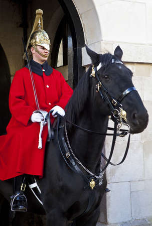 A Horse Guard at Horse Guards Parade in London.のeditorial素材