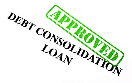 Close-up of an Approved Debt Consolidation Loan letter.の写真素材