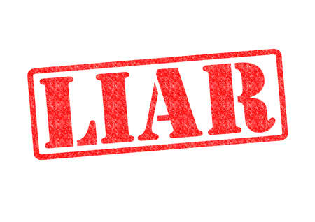 LIAR Rubber Stamp over a white background.の写真素材