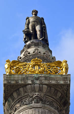 King Leopold Statue I Statue on the Congress Column in Brussels.のeditorial素材