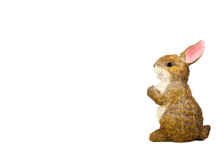 Rabbit Ceramic Sculpture over a white background 