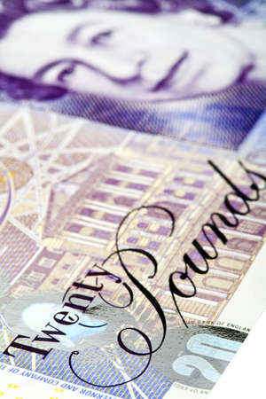 An abstract shot of a British £20 Note.の写真素材