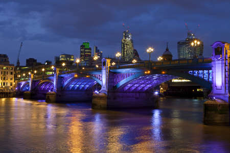 The impressive Southwark Bridge in London の写真素材