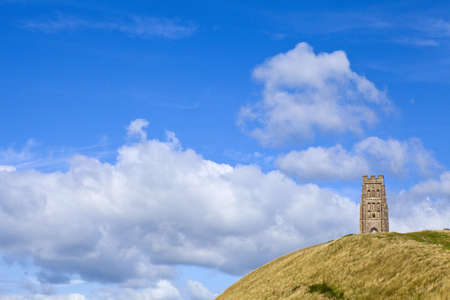 The historic Glastonbury Tor in Somerset, England の写真素材