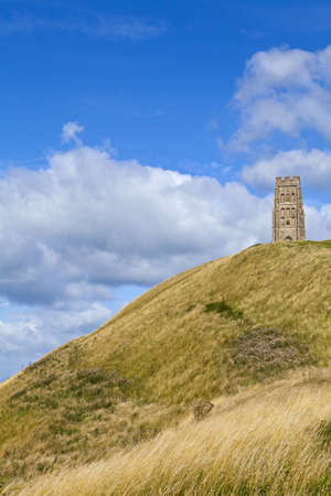 The historic Glastonbury Tor in Somerset, England の写真素材