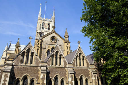 The historic Southwark Cathedral in London の写真素材