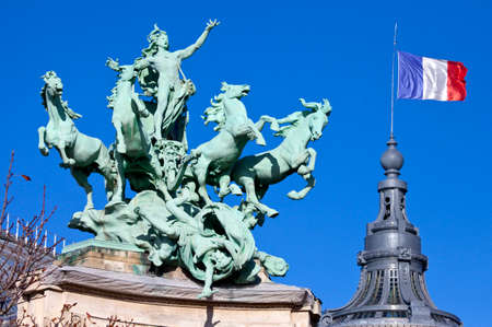 The impressive Quadriga at the Grand Palais in Paris のeditorial素材