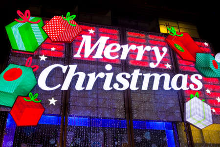 The London Christmas lights on Oxford Street.のeditorial素材