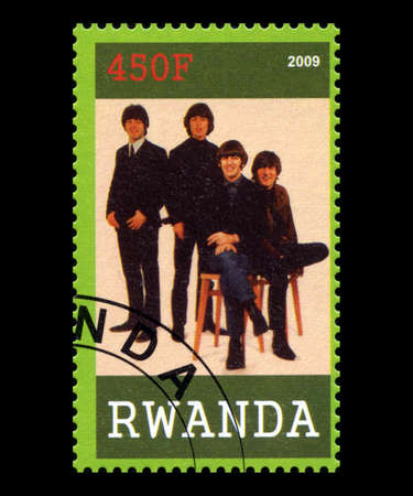 RWANDA, AFRICA - CIRCA 2009: A postage stamp from Rwanda portraying an image of The Beatles, circa...