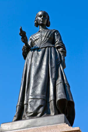 Statue of the famous nurse Florence Nightingale in London のeditorial素材