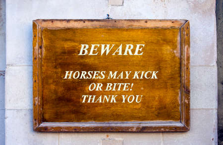Warning Sign at Horseguards Parade in Londonのeditorial素材