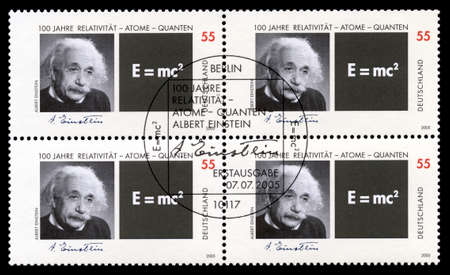 GERMANY, CIRCA 2005 - German Postage Stamps featuring a portrait of Albert Einstein, circa 2005.