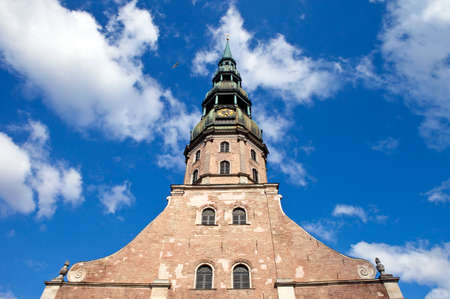 The magnificent St  Peters Church in Riga, Latviaの写真素材
