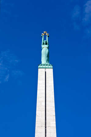 The Freedom Monument in Riga, Latvia   The memorial honours the soldiers killed during the Latvian War of Independence in 1918-1920 のeditorial素材