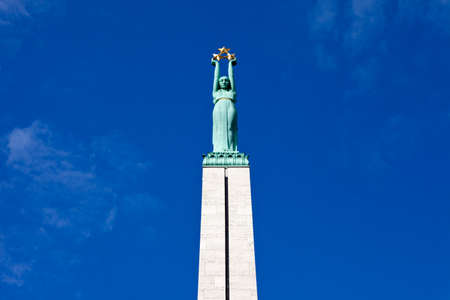 The Freedom Monument in Riga, Latvia   The memorial honours the soldiers killed during the Latvian War of Independence in 1918-1920 のeditorial素材
