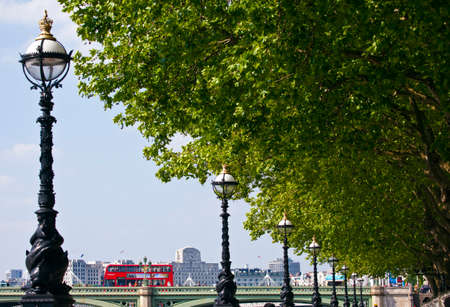 LONDON, UK - MAY 18TH 2014: The Albert Embankment in London leading down towards Westminster Bridge in London on 18th May 2014.のeditorial素材