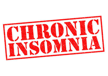 CHRONIC INSOMNIA red Rubber Stamp over a white background.の写真素材