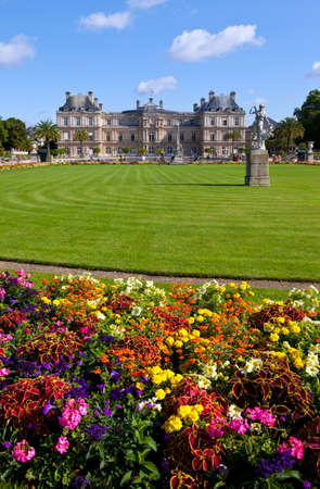 The magnificent Luxembourg Palace in the Jardin du Luxembourg in Paris, France.のeditorial素材