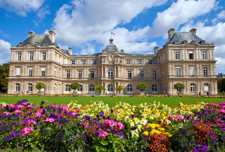 PARIS, FRANCE - AUGUST 11TH 2014: The magnificent Luxembourg Palace in the Jardin du Luxembourg in Paris on 11th August 2014.のeditorial素材