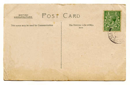 A vintage postcard over a plain white background.の写真素材