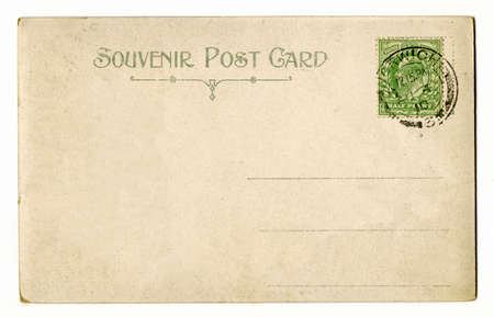 A vintage Postcard over a plain white background.のeditorial素材