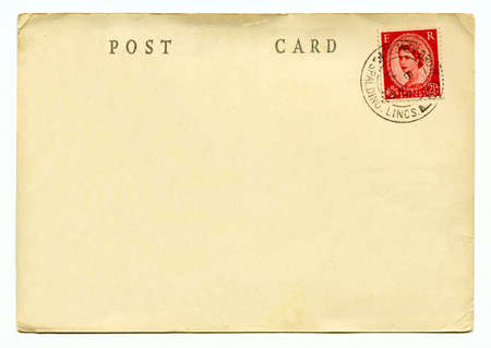 A vintage Postcard over a plain white background.のeditorial素材