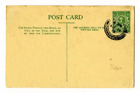A vintage Postcard over a plain white background.のeditorial素材