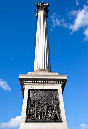 Looking up at the magnificent Nelson's Column in London.の写真素材