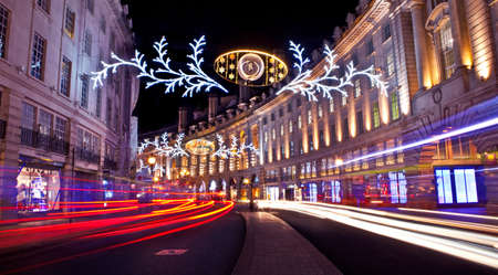 The beautiful Regent Street Christmas Lights in London.の写真素材