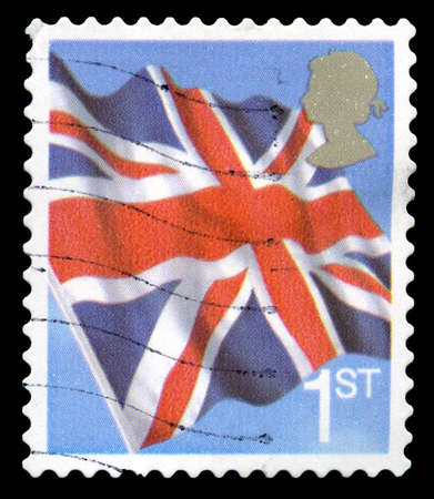 UNITED KINGDOM - CIRCA 2001: A used British postage stamp depicting an image of the Union Flag,...
