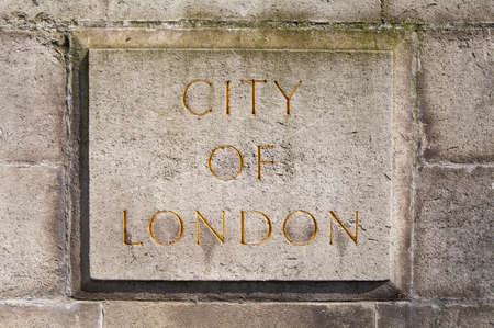 An engraved City of London stone plaque.の写真素材