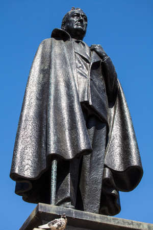A statue of Franklin D. Roosevelt (the 32nd President of the United States), situated in Grosvenor Square in London.のeditorial素材