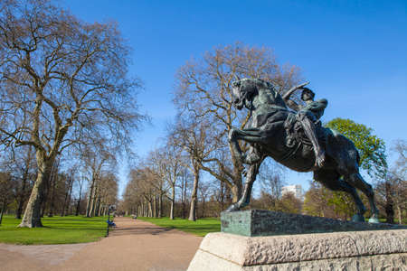 The Physical Energy statue located in Kensington Gardens, London.の写真素材