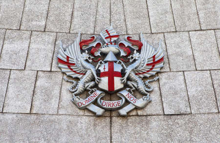 The City of London Crest at guildhall in London.のeditorial素材