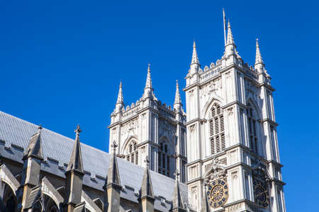 A view of the beautiful Westminster Abbey in London.のeditorial素材