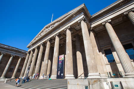 LONDON, UK - JUNE 30TH 2015: The magnificent exterior of the British Museum in London, on 30th June 2015.のeditorial素材