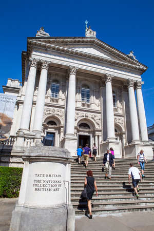 LONDON, UK - JULY 10TH 2015: The facade of the Tate Britain Art Gallery in London, on 10th July 2015.のeditorial素材
