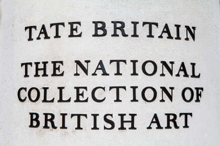 Sign of the wall of the Tate Britain Art Gallery in London.のeditorial素材